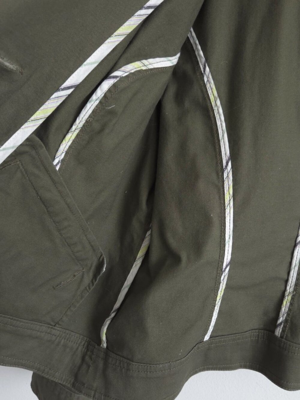 Military Olive Cargo Button Front Spring Jacket - Picture 3 of 6